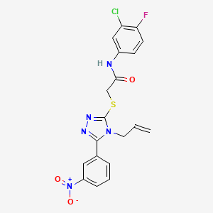 molecular formula C19H15ClFN5O3S B3530066 N-(3-chloro-4-fluorophenyl)-2-{[5-(3-nitrophenyl)-4-(prop-2-en-1-yl)-4H-1,2,4-triazol-3-yl]sulfanyl}acetamide 