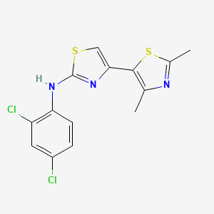 molecular formula C14H11Cl2N3S2 B3530128 N-(2,4-dichlorophenyl)-4-(2,4-dimethyl-1,3-thiazol-5-yl)-1,3-thiazol-2-amine 