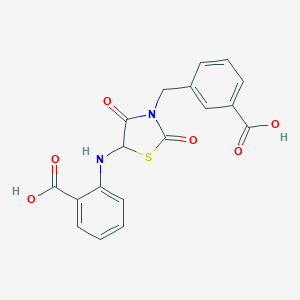 molecular formula C18H14N2O6S B353016 2-{[3-(3-Carboxybenzyl)-2,4-dioxo-1,3-thiazolidin-5-yl]amino}benzoic acid CAS No. 1008010-27-2