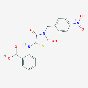 molecular formula C17H13N3O6S B353017 2-((3-(4-Nitrobenzyl)-2,4-dioxothiazolidin-5-yl)amino)benzoic acid CAS No. 1009715-12-1