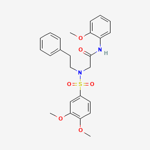 molecular formula C25H28N2O6S B3530239 N~2~-[(3,4-dimethoxyphenyl)sulfonyl]-N-(2-methoxyphenyl)-N~2~-(2-phenylethyl)glycinamide 