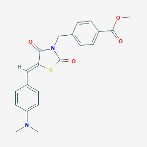 molecular formula C21H20N2O4S B353033 methyl 4-({(5Z)-5-[4-(dimethylamino)benzylidene]-2,4-dioxo-1,3-thiazolidin-3-yl}methyl)benzoate CAS No. 871480-71-6