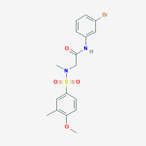 molecular formula C17H19BrN2O4S B3530426 N-(3-bromophenyl)-N~2~-[(4-methoxy-3-methylphenyl)sulfonyl]-N~2~-methylglycinamide 