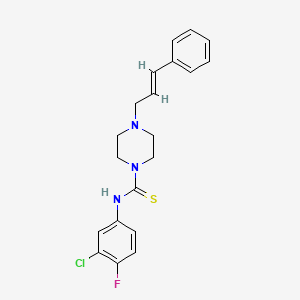 molecular formula C20H21ClFN3S B3530518 N-(3-CHLORO-4-FLUOROPHENYL)-4-[(E)-3-PHENYL-2-PROPENYL]TETRAHYDRO-1(2H)-PYRAZINECARBOTHIOAMIDE 