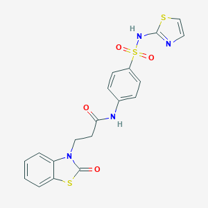 molecular formula C19H16N4O4S3 B353052 3-(2-oxobenzo[d]thiazol-3(2H)-yl)-N-(4-(N-(thiazol-2-yl)sulfamoyl)phenyl)propanamide CAS No. 853751-98-1