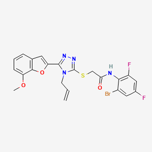 molecular formula C22H17BrF2N4O3S B3530533 N-(2-bromo-4,6-difluorophenyl)-2-{[5-(7-methoxy-1-benzofuran-2-yl)-4-(prop-2-en-1-yl)-4H-1,2,4-triazol-3-yl]sulfanyl}acetamide 