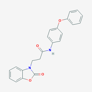 molecular formula C22H18N2O4 B353054 3-(2-oxo-1,3-benzoxazol-3(2H)-yl)-N-(4-phenoxyphenyl)propanamide CAS No. 851989-27-0