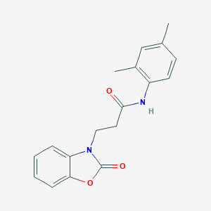 molecular formula C18H18N2O3 B353056 N-(2,4-dimethylphenyl)-3-(2-oxo-1,3-benzoxazol-3(2H)-yl)propanamide CAS No. 851989-34-9