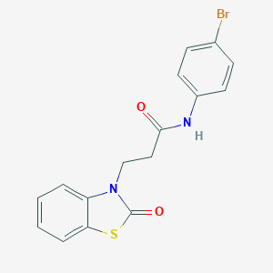 B353062 N-(4-bromophenyl)-3-(2-oxo-1,3-benzothiazol-3(2H)-yl)propanamide CAS No. 851989-92-9
