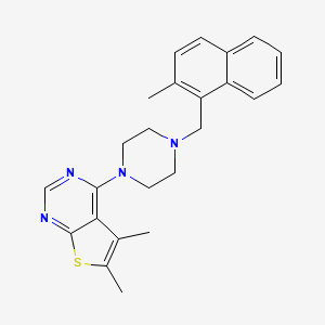 molecular formula C24H26N4S B3530636 5,6-Dimethyl-4-{4-[(2-methyl-1-naphthyl)methyl]piperazin-1-yl}thieno[2,3-d]pyrimidine 