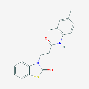 molecular formula C18H18N2O2S B353065 N-(2,4-dimethylphenyl)-3-(2-oxo-1,3-benzothiazol-3(2H)-yl)propanamide CAS No. 852046-16-3