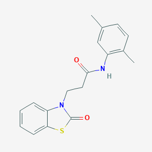 molecular formula C18H18N2O2S B353067 N-(2,5-dimethylphenyl)-3-(2-oxo-1,3-benzothiazol-3(2H)-yl)propanamide CAS No. 852046-17-4