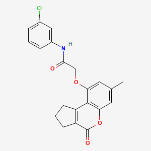 molecular formula C21H18ClNO4 B3530676 N-(3-chlorophenyl)-2-({7-methyl-4-oxo-1H,2H,3H,4H-cyclopenta[c]chromen-9-yl}oxy)acetamide 