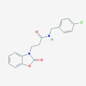 molecular formula C17H15ClN2O3 B353078 N-(4-chlorobenzyl)-3-(2-oxo-1,3-benzoxazol-3(2H)-yl)propanamide CAS No. 851988-91-5
