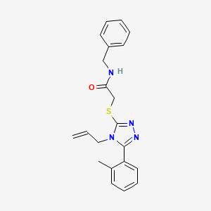 molecular formula C21H22N4OS B3530800 N-benzyl-2-{[5-(2-methylphenyl)-4-(prop-2-en-1-yl)-4H-1,2,4-triazol-3-yl]sulfanyl}acetamide 