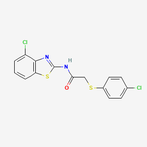 molecular formula C15H10Cl2N2OS2 B3530819 N-(4-chloro-1,3-benzothiazol-2-yl)-2-[(4-chlorophenyl)thio]acetamide 