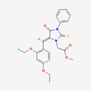 molecular formula C23H24N2O5S B3530849 methyl 2-[(5Z)-5-[(2,4-diethoxyphenyl)methylidene]-4-oxo-3-phenyl-2-sulfanylideneimidazolidin-1-yl]acetate 