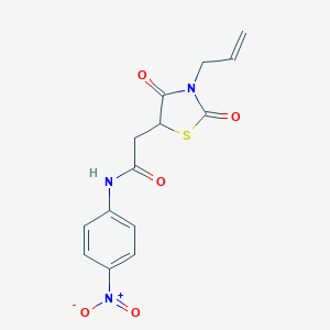 molecular formula C14H13N3O5S B353085 2-[2,4-dioxo-3-(prop-2-en-1-yl)-1,3-thiazolidin-5-yl]-N-(4-nitrophenyl)acetamide CAS No. 871480-73-8