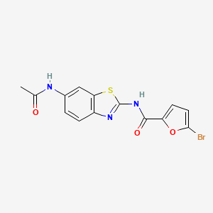 molecular formula C14H10BrN3O3S B3530858 N-[6-(acetylamino)-1,3-benzothiazol-2-yl]-5-bromofuran-2-carboxamide 