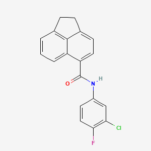 molecular formula C19H13ClFNO B3530877 N-(3-chloro-4-fluorophenyl)-1,2-dihydroacenaphthylene-5-carboxamide 