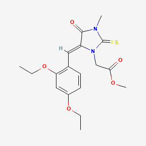 molecular formula C18H22N2O5S B3530934 methyl 2-[(5Z)-5-[(2,4-diethoxyphenyl)methylidene]-3-methyl-4-oxo-2-sulfanylideneimidazolidin-1-yl]acetate 
