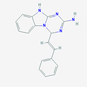 molecular formula C17H15N5 B353108 4-[(E)-2-phenylvinyl]-1,4-dihydro[1,3,5]triazino[1,2-a]benzimidazol-2-amine CAS No. 1425924-54-4