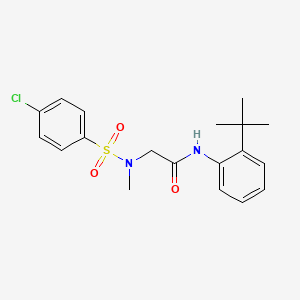 molecular formula C19H23ClN2O3S B3531085 N-(2-tert-butylphenyl)-2-[(4-chlorophenyl)sulfonyl-methylamino]acetamide 
