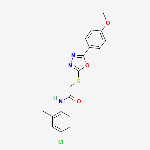 molecular formula C18H16ClN3O3S B3531089 N-(4-chloro-2-methylphenyl)-2-{[5-(4-methoxyphenyl)-1,3,4-oxadiazol-2-yl]sulfanyl}acetamide 