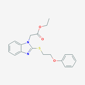 molecular formula C19H20N2O3S B353127 Ethyl 2-[2-(2-phenoxyethylthio)benzimidazolyl]acetate CAS No. 920115-61-3