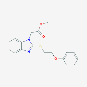 molecular formula C18H18N2O3S B353128 Methyl 2-[2-(2-phenoxyethylthio)benzimidazolyl]acetate CAS No. 920115-55-5