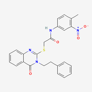 molecular formula C25H22N4O4S B3531341 N-(4-methyl-3-nitrophenyl)-2-[4-oxo-3-(2-phenylethyl)quinazolin-2-yl]sulfanylacetamide 