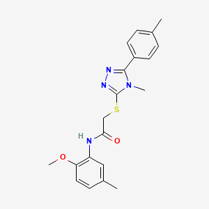 molecular formula C20H22N4O2S B3531391 N-(2-methoxy-5-methylphenyl)-2-{[4-methyl-5-(4-methylphenyl)-4H-1,2,4-triazol-3-yl]sulfanyl}acetamide 
