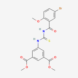 molecular formula C19H17BrN2O6S B3531507 Dimethyl 5-({[(5-bromo-2-methoxyphenyl)carbonyl]carbamothioyl}amino)benzene-1,3-dicarboxylate 
