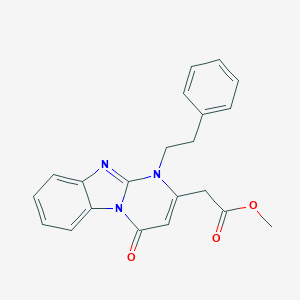 molecular formula C21H19N3O3 B353154 Methyl [4-oxo-1-(2-phenylethyl)-1,4-dihydropyrimido[1,2-a]benzimidazol-2-yl]acetate CAS No. 925635-06-9