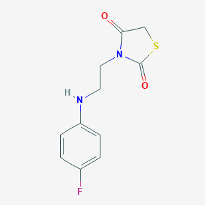 molecular formula C11H11FN2O2S B353155 3-(2-((4-Fluorophenyl)amino)ethyl)thiazolidine-2,4-dione CAS No. 929413-14-9