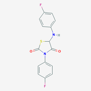 molecular formula C15H10F2N2O2S B353158 3-(4-Fluorophenyl)-5-((4-fluorophenyl)amino)thiazolidine-2,4-dione CAS No. 1025736-69-9