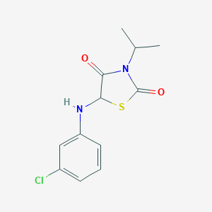 molecular formula C12H13ClN2O2S B353170 5-((3-Chlorophenyl)amino)-3-isopropylthiazolidine-2,4-dione CAS No. 1048675-86-0