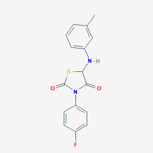 molecular formula C16H13FN2O2S B353171 3-(4-Fluorophenyl)-5-(m-tolylamino)thiazolidine-2,4-dione CAS No. 1032340-10-5
