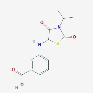 molecular formula C13H14N2O4S B353175 3-((3-Isopropyl-2,4-dioxothiazolidin-5-yl)amino)benzoic acid CAS No. 1046758-21-7