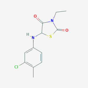 molecular formula C12H13ClN2O2S B353180 5-[(3-Chloro-4-methylphenyl)amino]-3-ethyl-1,3-thiazolidine-2,4-dione CAS No. 1025750-35-9