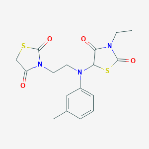 molecular formula C17H19N3O4S2 B353183 5-((2-(2,4-Dioxothiazolidin-3-yl)ethyl)(m-tolyl)amino)-3-ethylthiazolidine-2,4-dione CAS No. 1025749-75-0