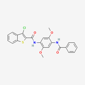 molecular formula C24H19ClN2O4S B3531832 N-(4-benzamido-2,5-dimethoxyphenyl)-3-chloro-1-benzothiophene-2-carboxamide CAS No. 600122-28-9