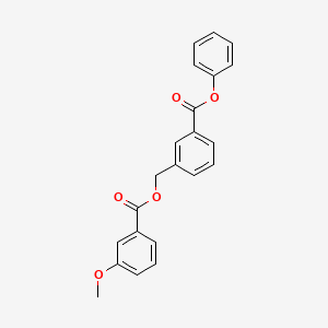 molecular formula C22H18O5 B3531841 Phenyl 3-{[(3-methoxybenzoyl)oxy]methyl}benzoate 