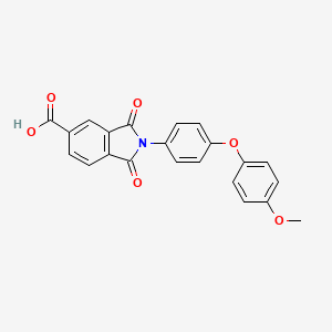 molecular formula C22H15NO6 B3531850 2-[4-(4-methoxyphenoxy)phenyl]-1,3-dioxo-2,3-dihydro-1H-isoindole-5-carboxylic acid 