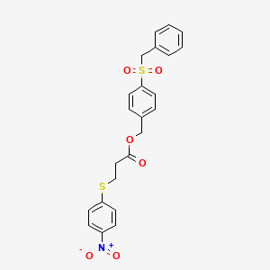molecular formula C23H21NO6S2 B3531889 4-(Benzylsulfonyl)benzyl 3-[(4-nitrophenyl)sulfanyl]propanoate 
