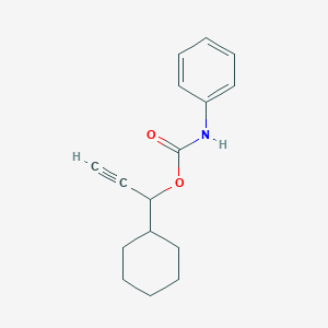 molecular formula C16H19NO2 B035319 1-cyclohexylprop-2-ynyl N-phenylcarbamate CAS No. 100836-83-7