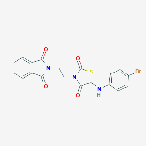 molecular formula C19H14BrN3O4S B353191 5-((4-Bromophenyl)amino)-3-(2-(1,3-dioxoisoindolin-2-yl)ethyl)thiazolidine-2,4-dione CAS No. 1025749-68-1