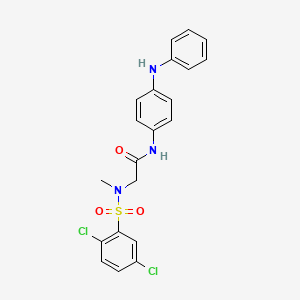 molecular formula C21H19Cl2N3O3S B3531931 N-(4-anilinophenyl)-2-[(2,5-dichlorophenyl)sulfonyl-methylamino]acetamide 