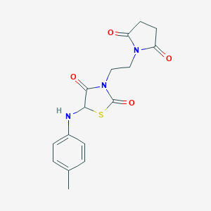 molecular formula C16H17N3O4S B353194 3-(2-(2,5-Dioxopyrrolidin-1-yl)ethyl)-5-(p-tolylamino)thiazolidine-2,4-dione CAS No. 1025031-50-8