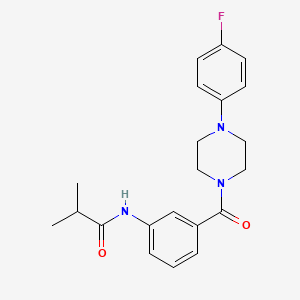 molecular formula C21H24FN3O2 B3531945 N-{3-[4-(4-FLUOROPHENYL)PIPERAZINE-1-CARBONYL]PHENYL}-2-METHYLPROPANAMIDE 